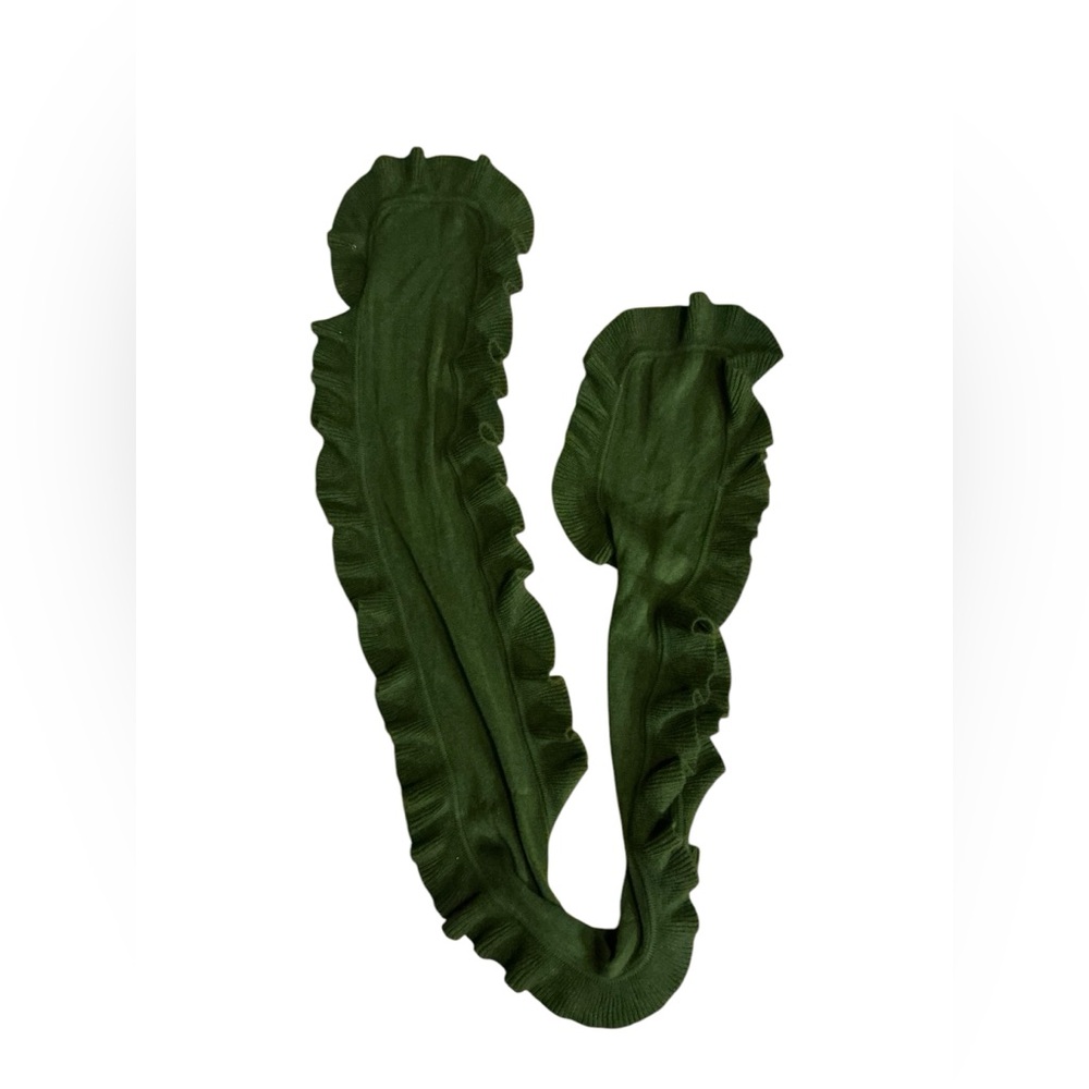 Elegant Olive Ruffled Scarf